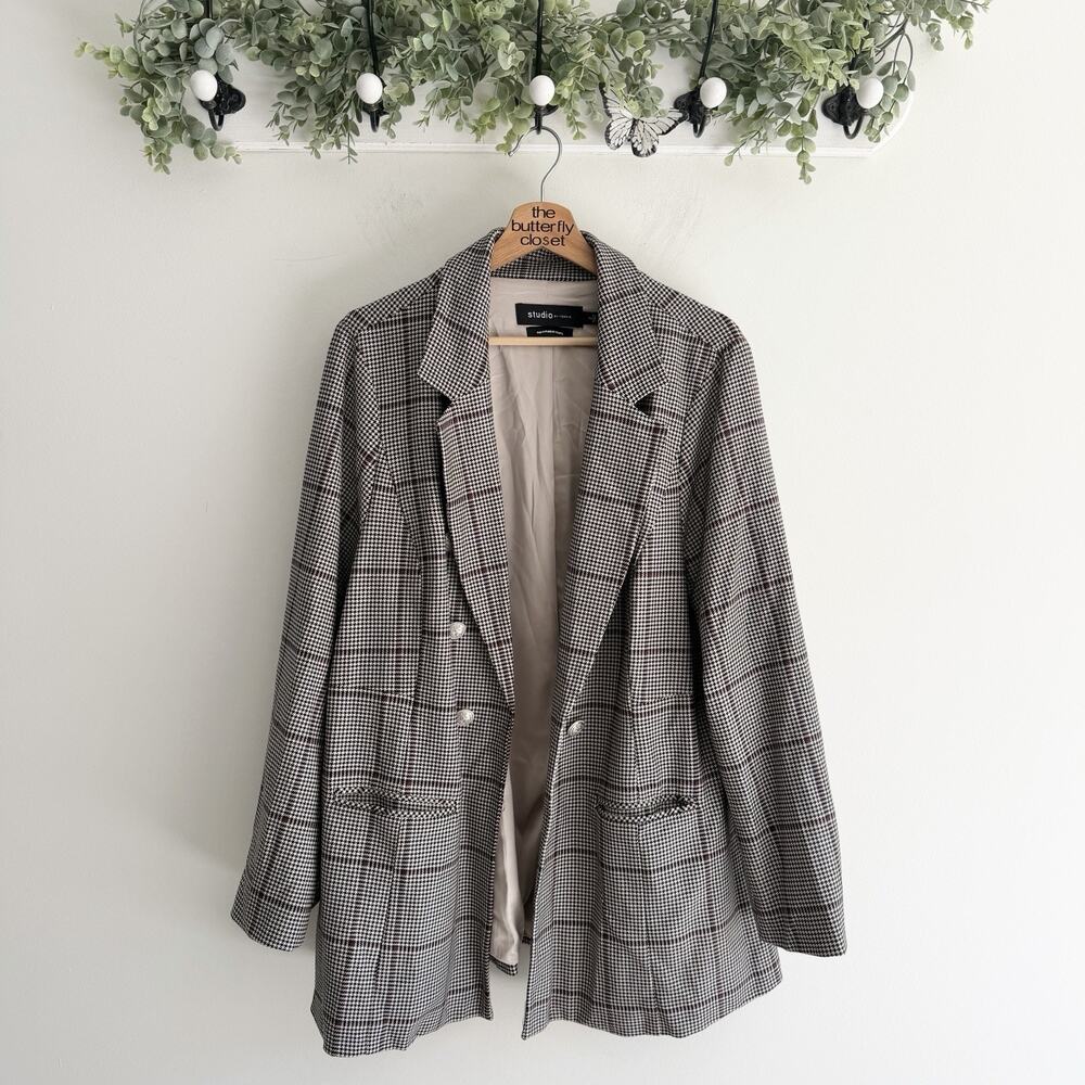 Torrid 2X Houndstooth 3 Button Blazer 2X business casual formal